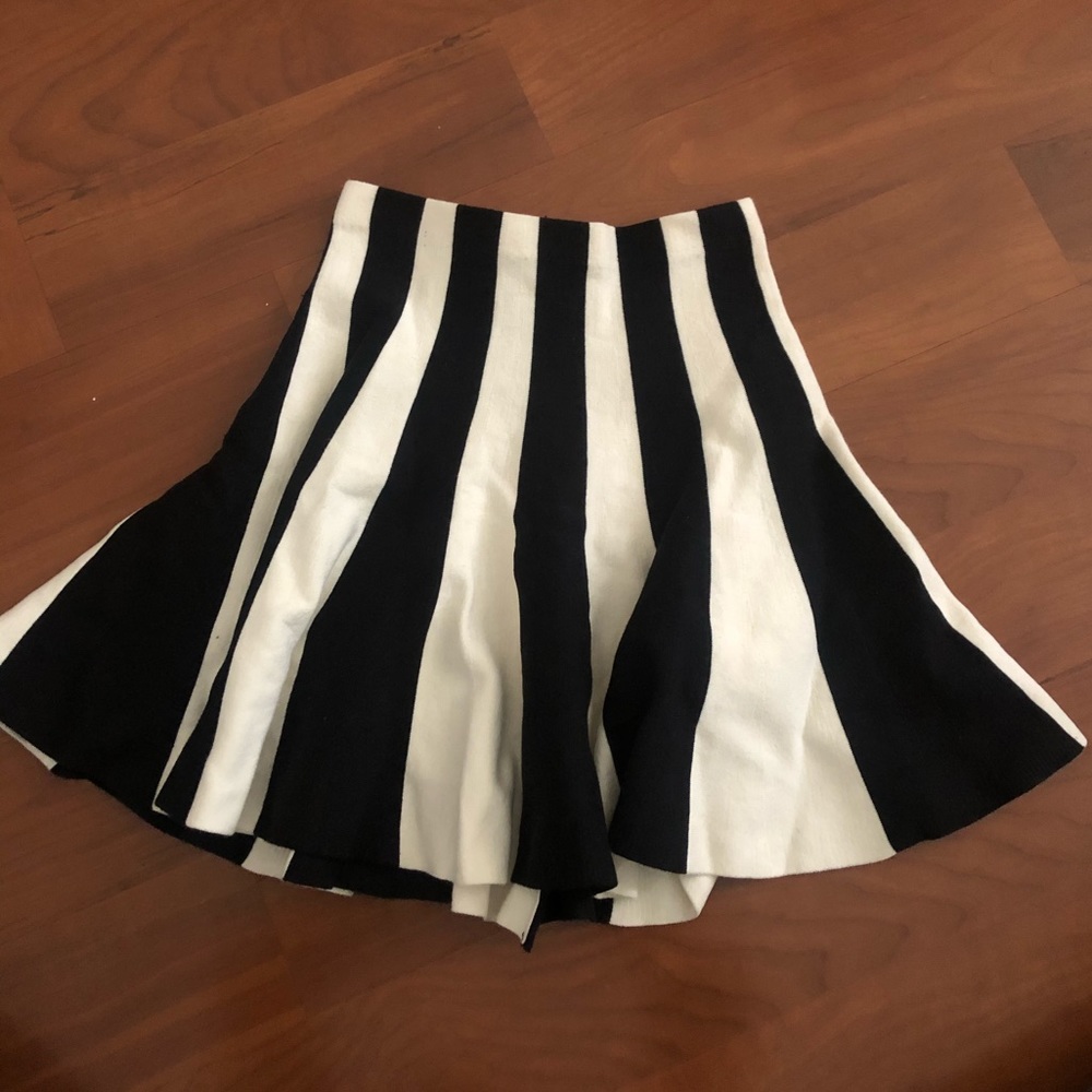 Black and Off White horizontal striped skirt